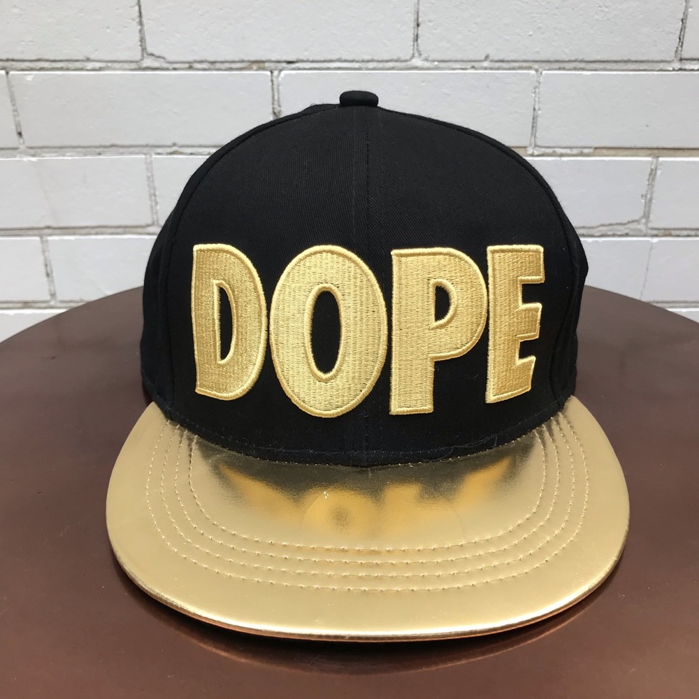 Men’s Hat Baseball SnapBack OS Black Gold Dope